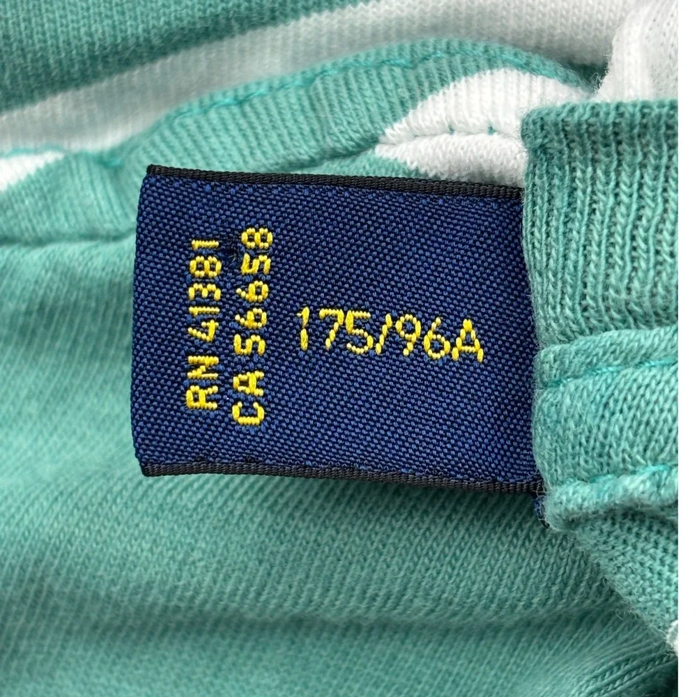 Polo Ralph Lauren Striped Pocket Shirt Mens Medium Green White Pony Classic Tee